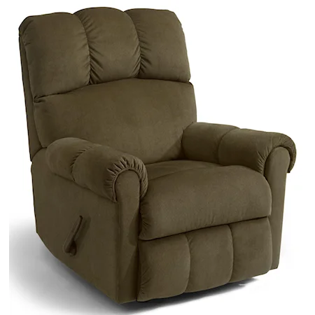 Casual Rocker Recliner with Channel Tufted Back